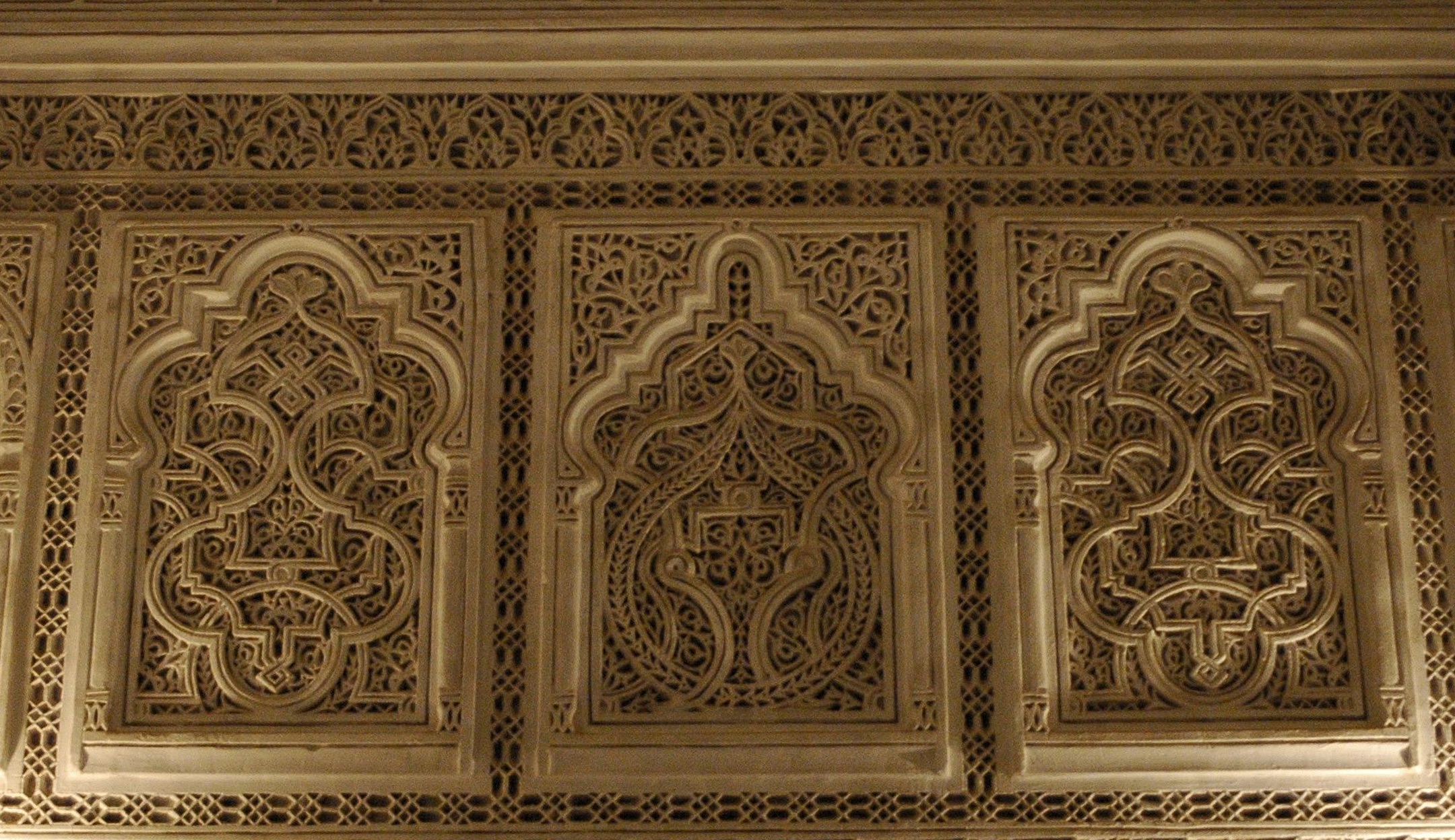 Carved plaster panels